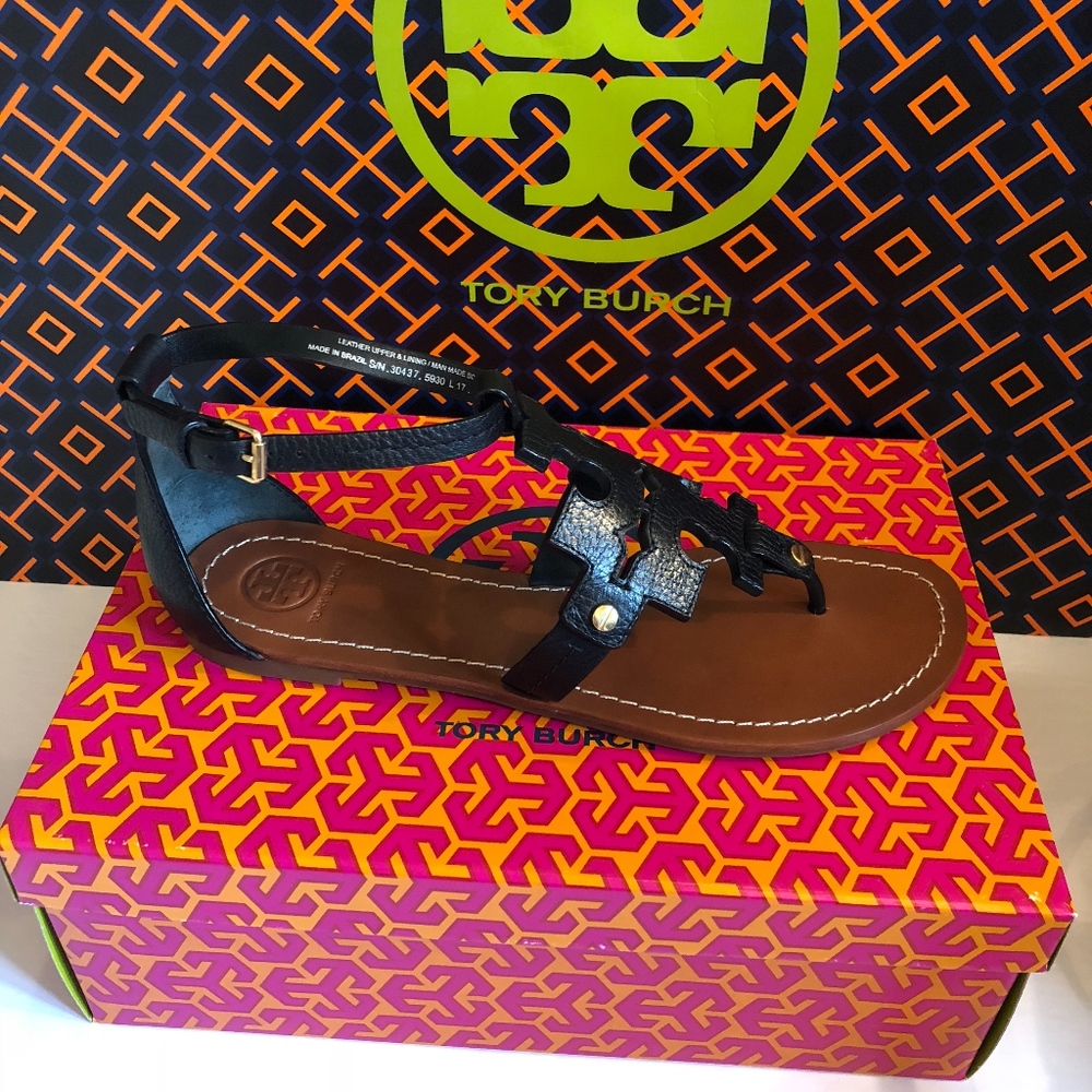 *SOLD OUT*TORY BURCH Phoebe Logo Flat Thong-8.5 - Picture 5 of 8